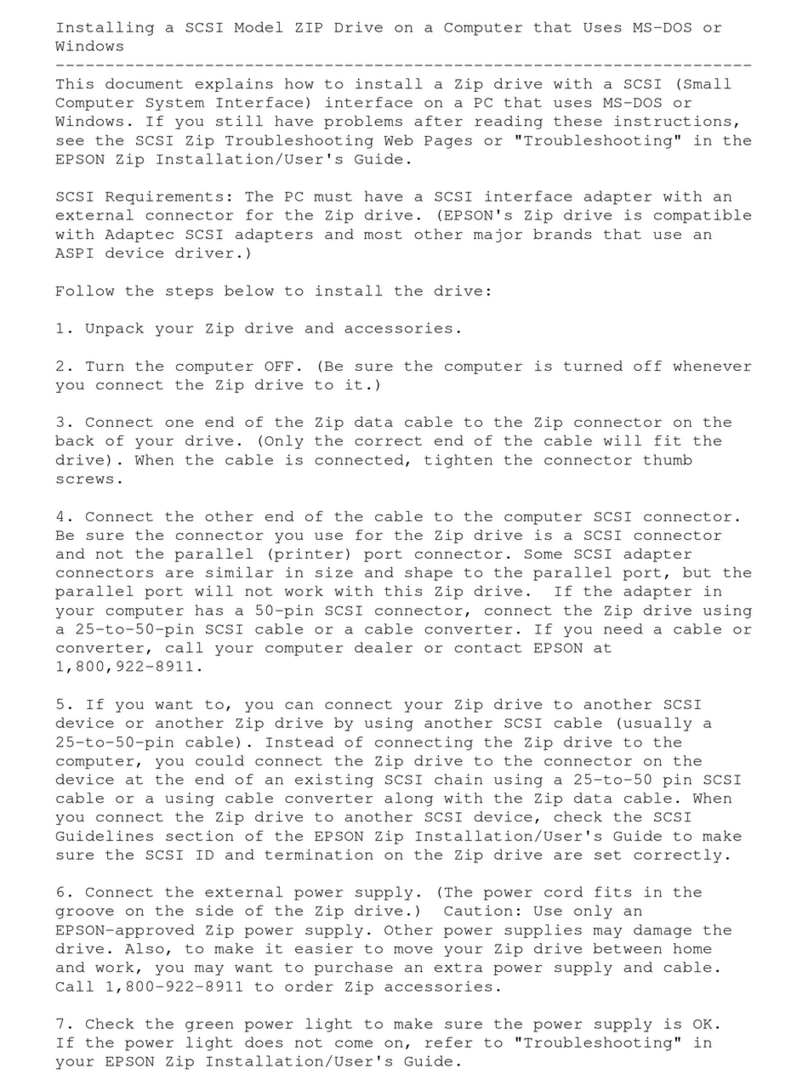 Epson Zip-100S (SCSI User manual