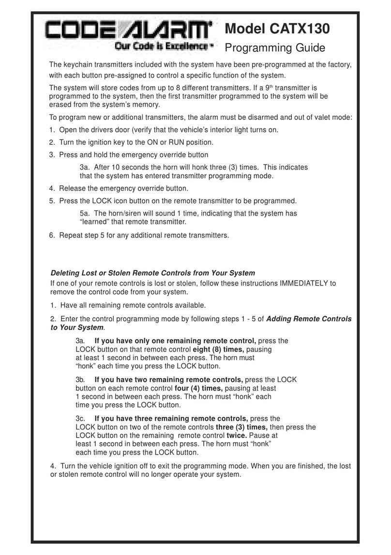 Code Alarm CATX130 Operating instructions Code Alarm CATX130 Operating instructions