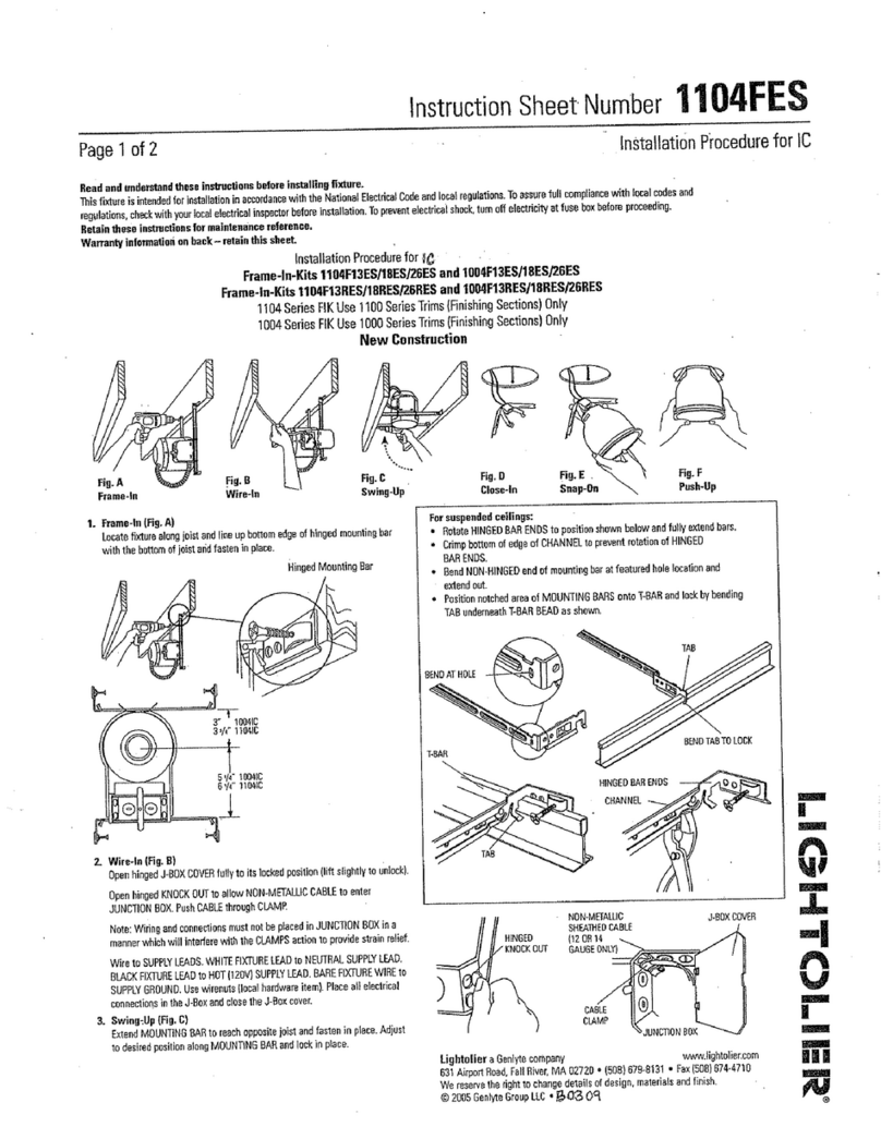 Lightolier 1104FES User manual Lightolier 1104FES User manual