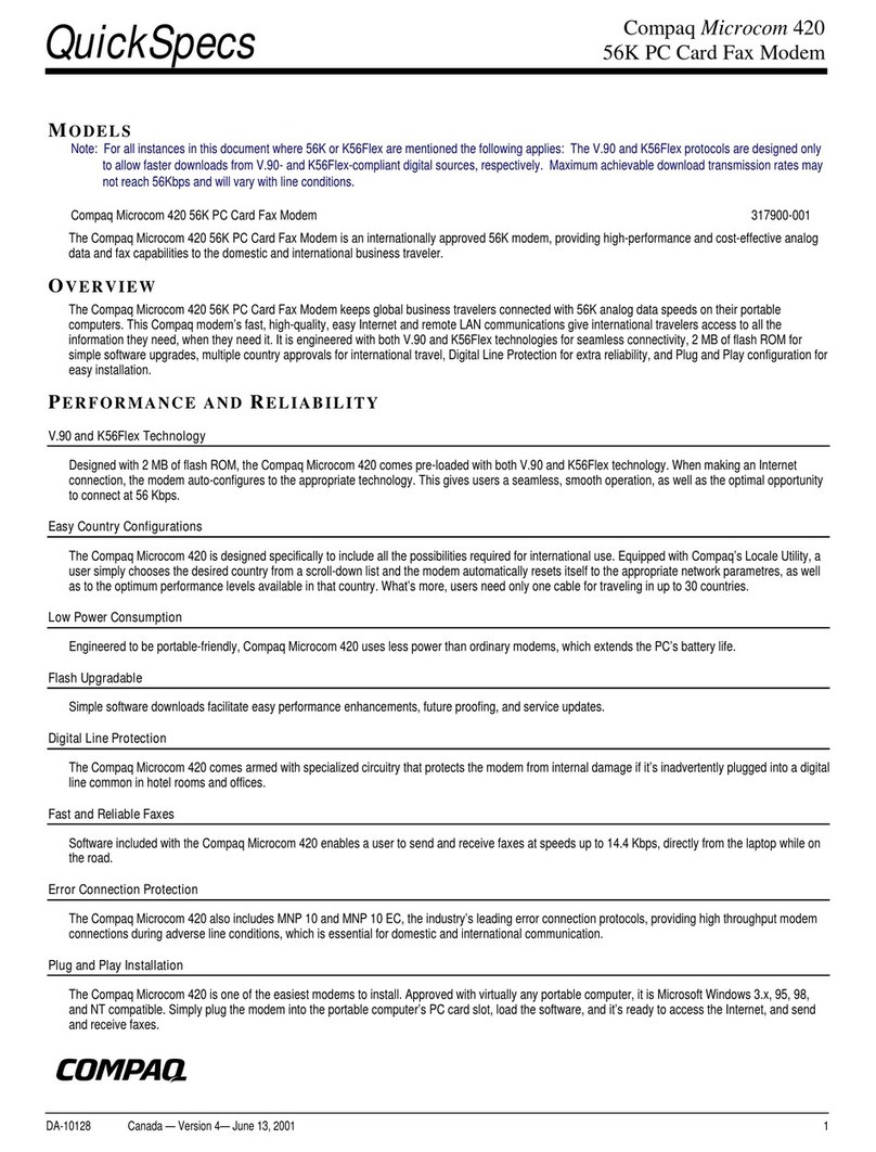 Compaq Microcom 420 User manual