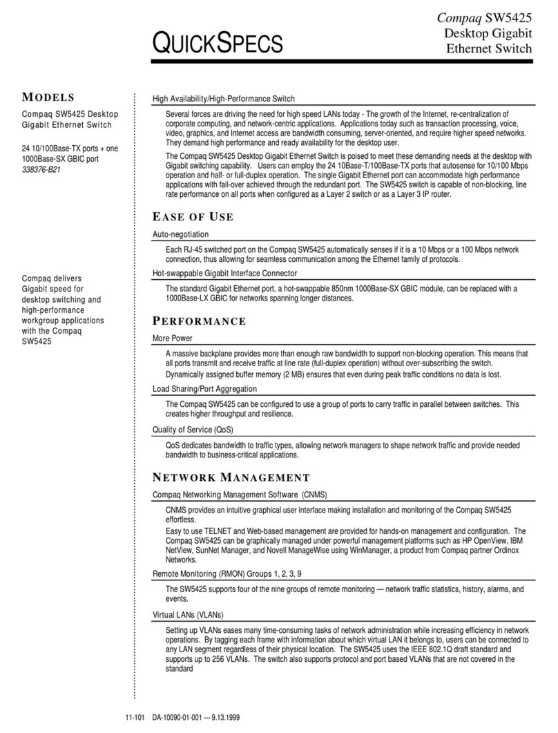 Compaq SW5425 User manual Compaq SW5425 User manual
