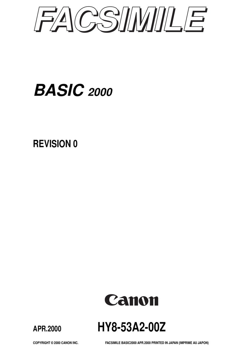 Canon FACSIMILE BASIC 2000 User manual Canon FACSIMILE BASIC 2000 User manual