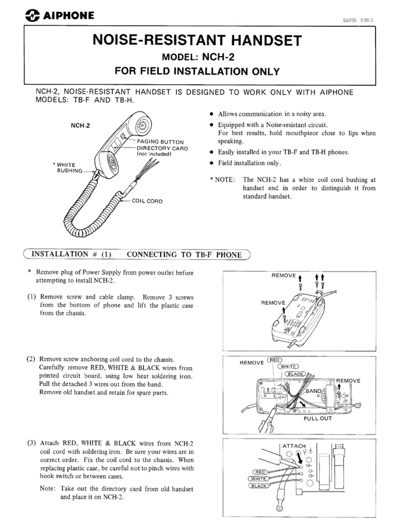 Aiphone NCH-2 User manual
