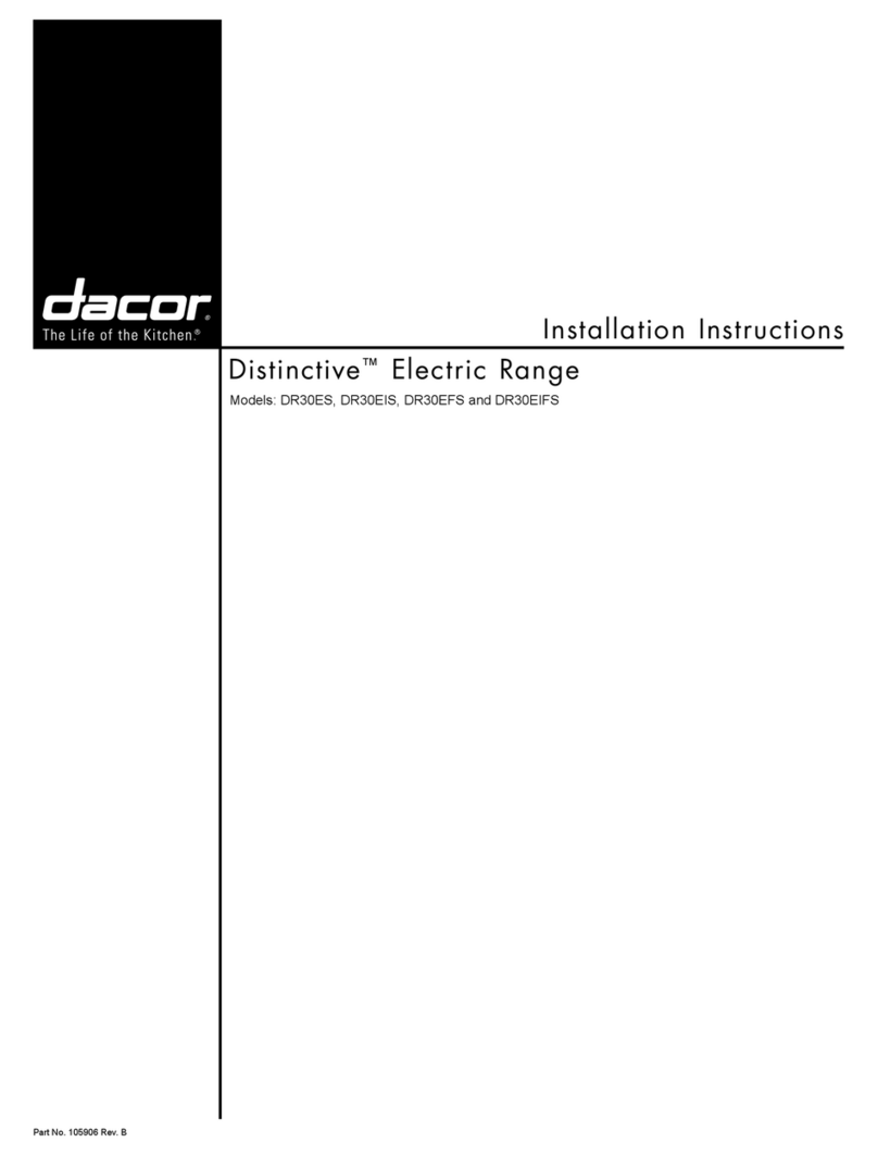 Dacor Distinctive DR30E User manual