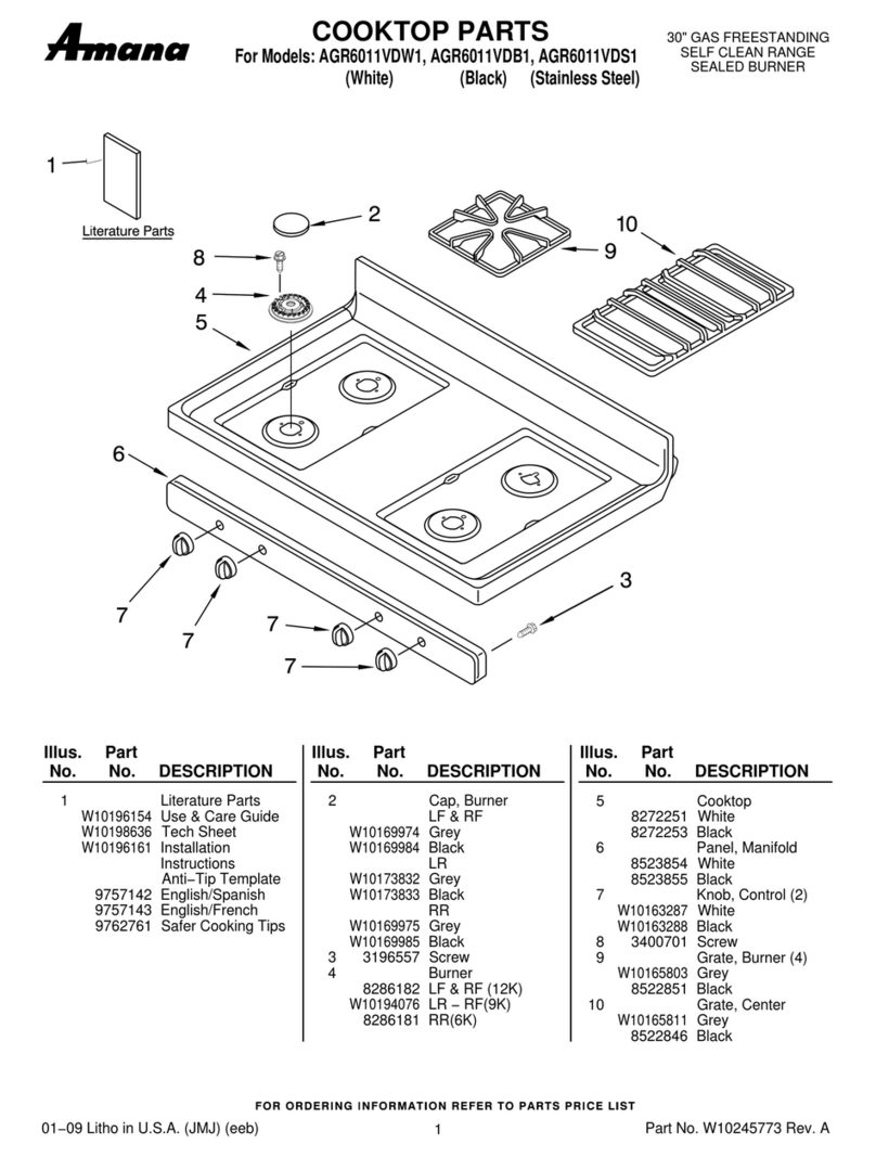 Amana AGR6011VDW1 User manual