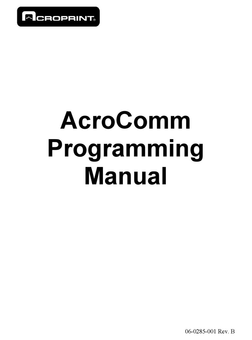 Acroprint Acrocomm program Owner's manual