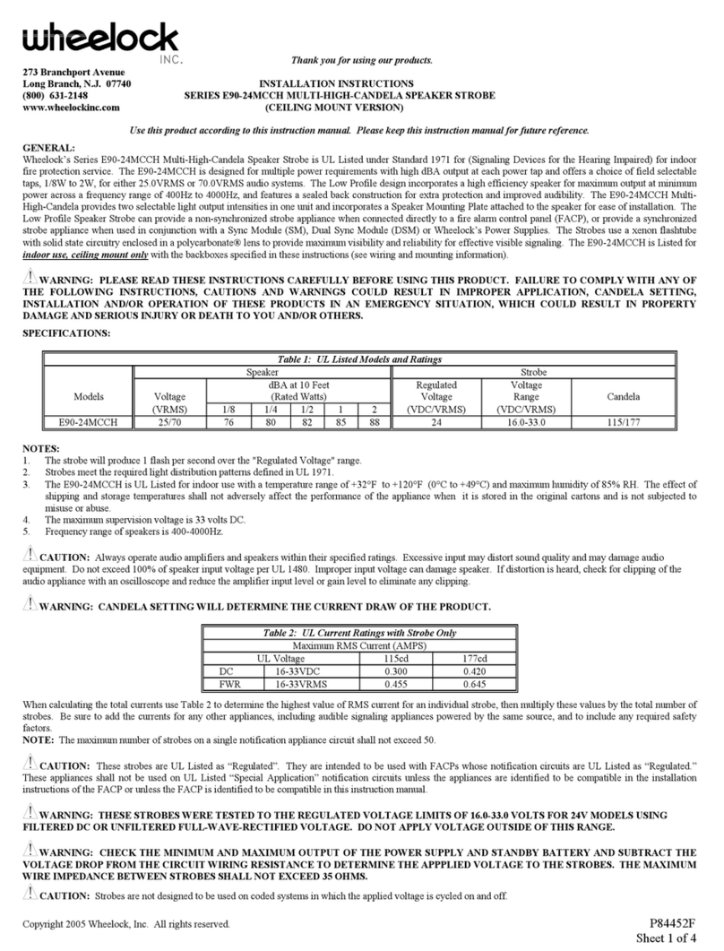 Wheelock E90-24MCCH User manual
