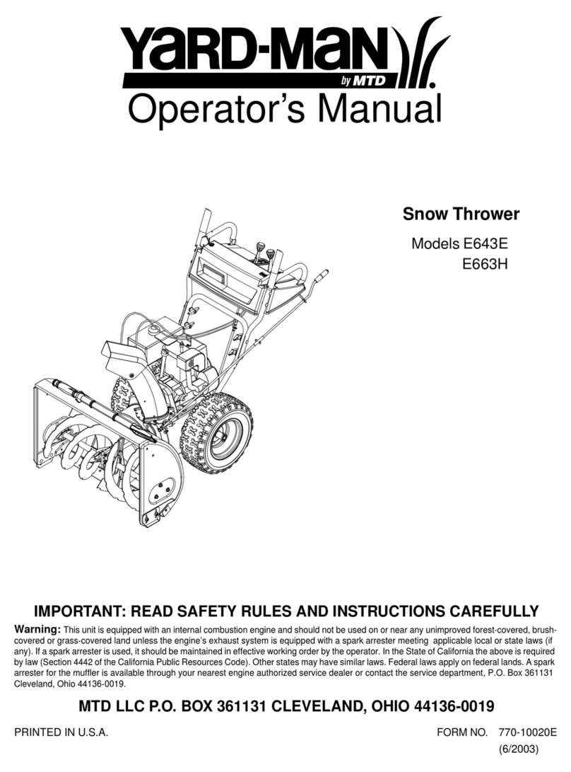 Yard-Man E663H User manual
