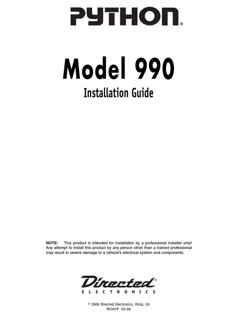 Directed Electronics Python 990 User manual