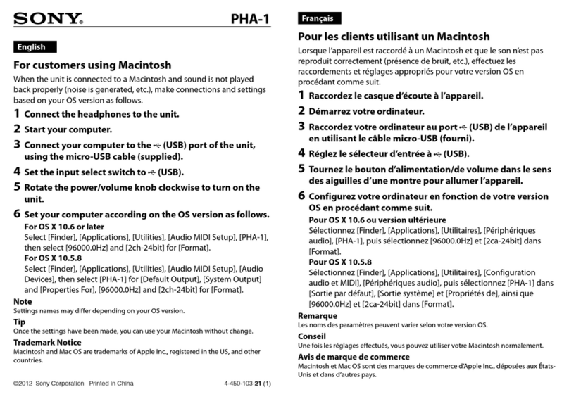 Sony PHA-1 User manual
