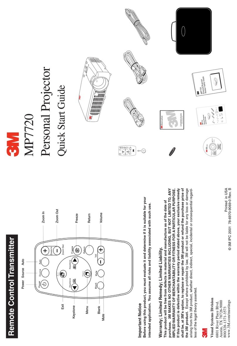 3M Personal Projector MP7720 User manual