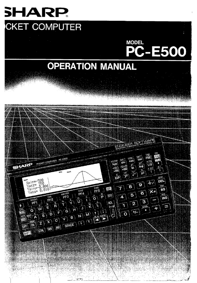 Sharp PC-E500 User manual
