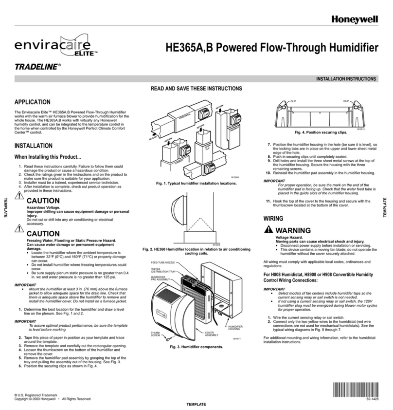 Honeywell Enviracaire Elite HE365A User manual
