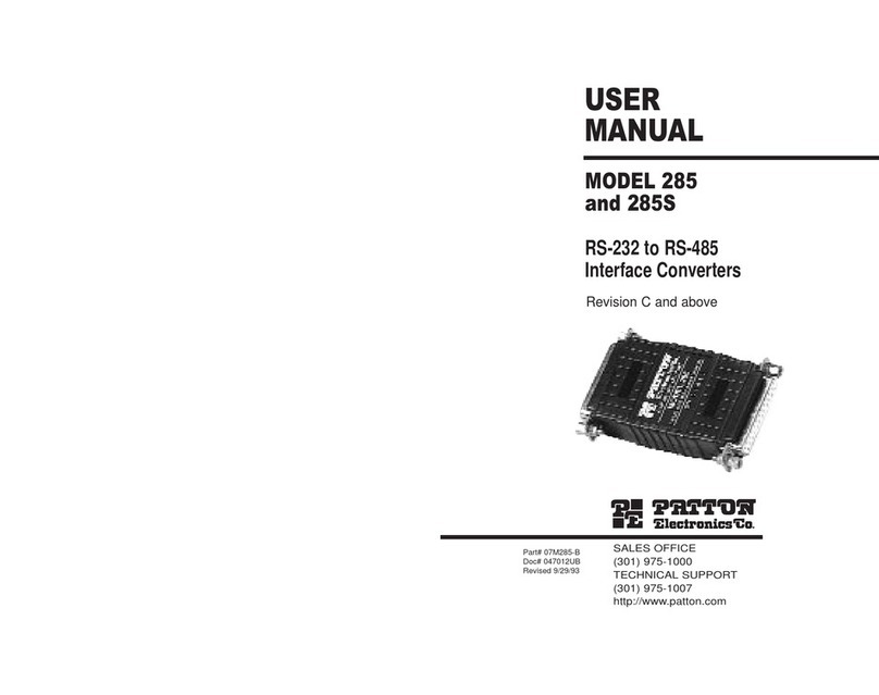 Patton electronics 285 User manual