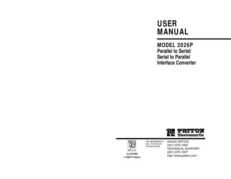 Patton electronics 2026P User manual