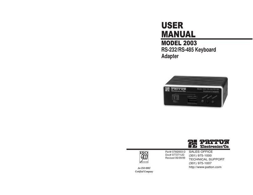 Patton electronics 2003 User manual