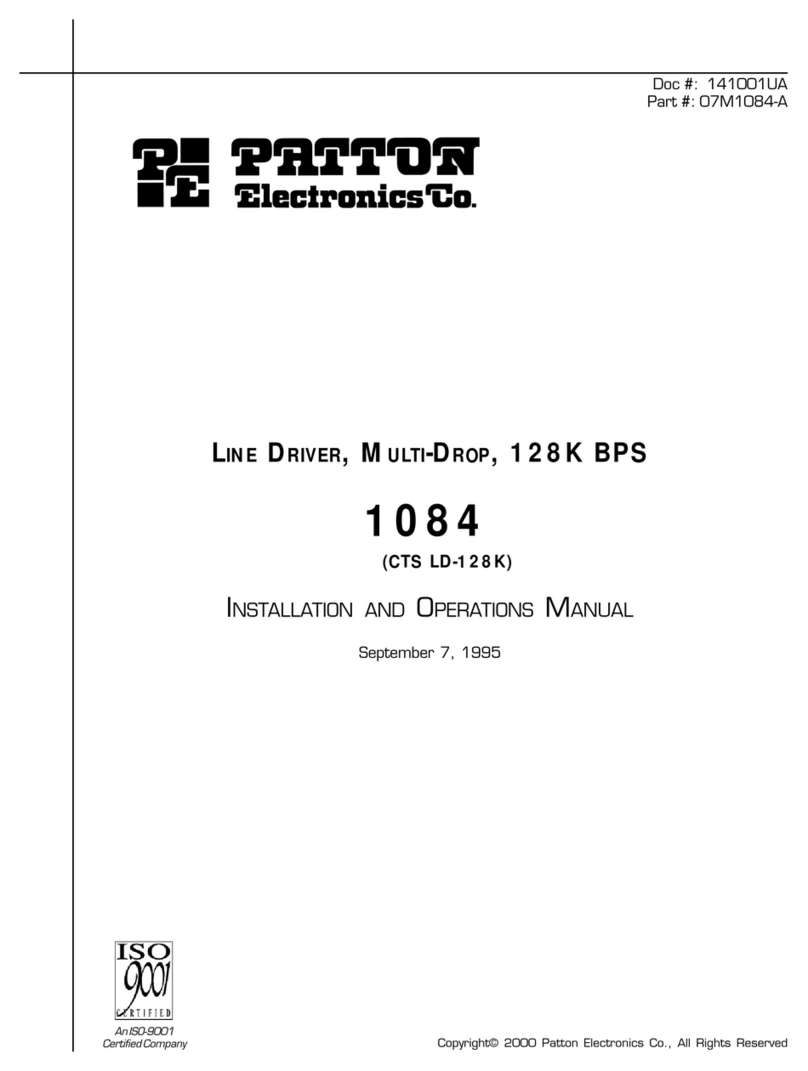Patton electronics 1084 User manual