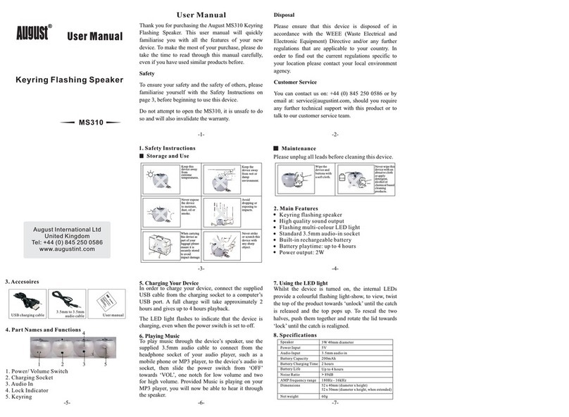 August MS310 User manual