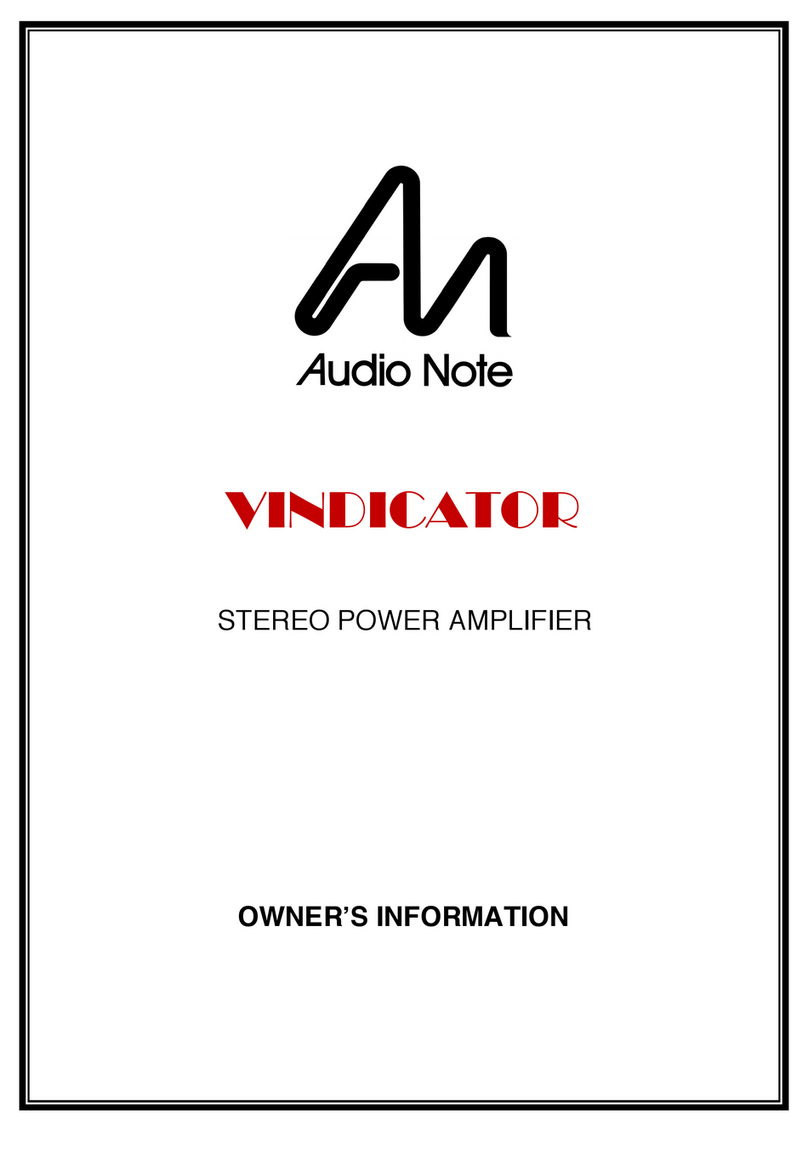 Audio Note VINDICATOR Technical manual