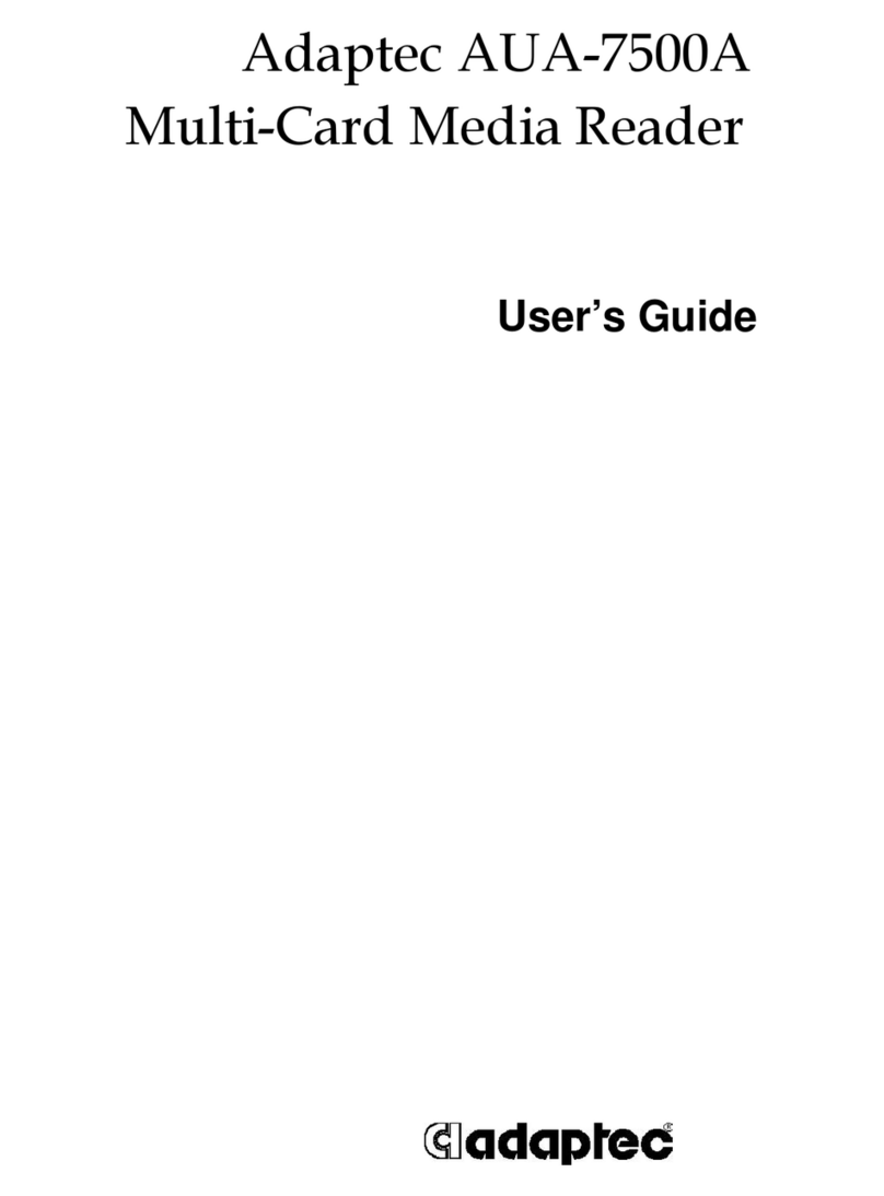 Adaptec AUA-7500A - Multi-Card Media Reader 7500A... User manual