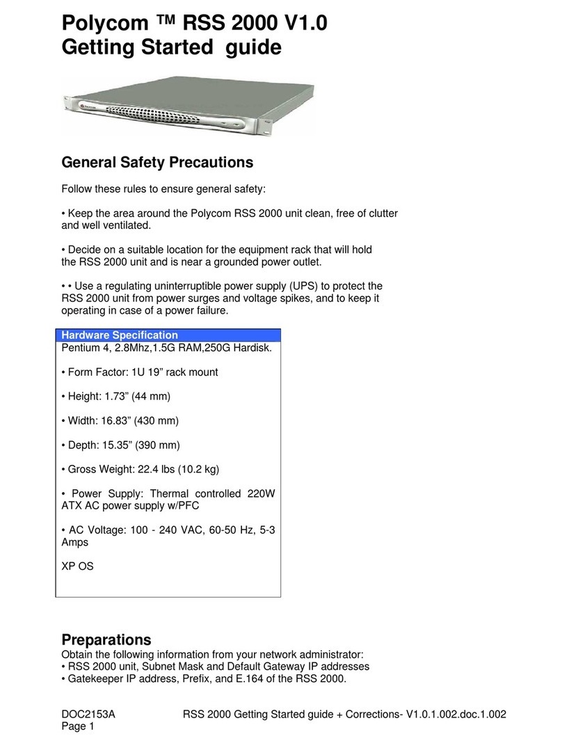 Polycom RSS 2000 V1.0 User manual