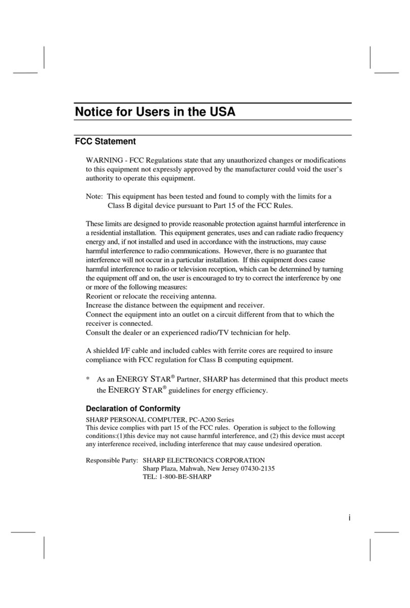 Sharp PC-A280 User manual