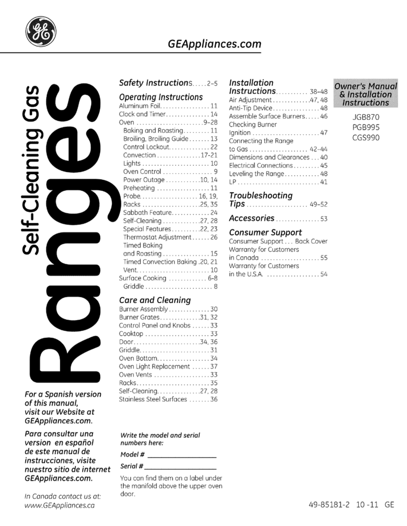 GE Appliances JGB870 Operating instructions