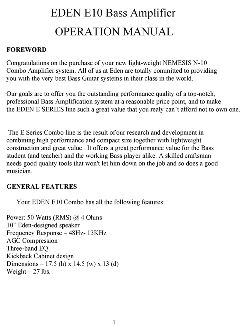 Eden E10 User manual