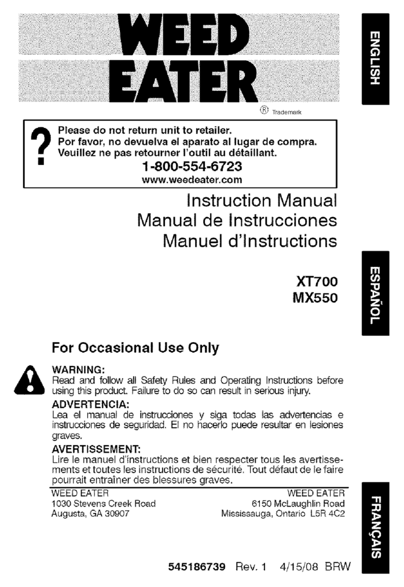 Weed Eater Weed Eater XT700 User manual