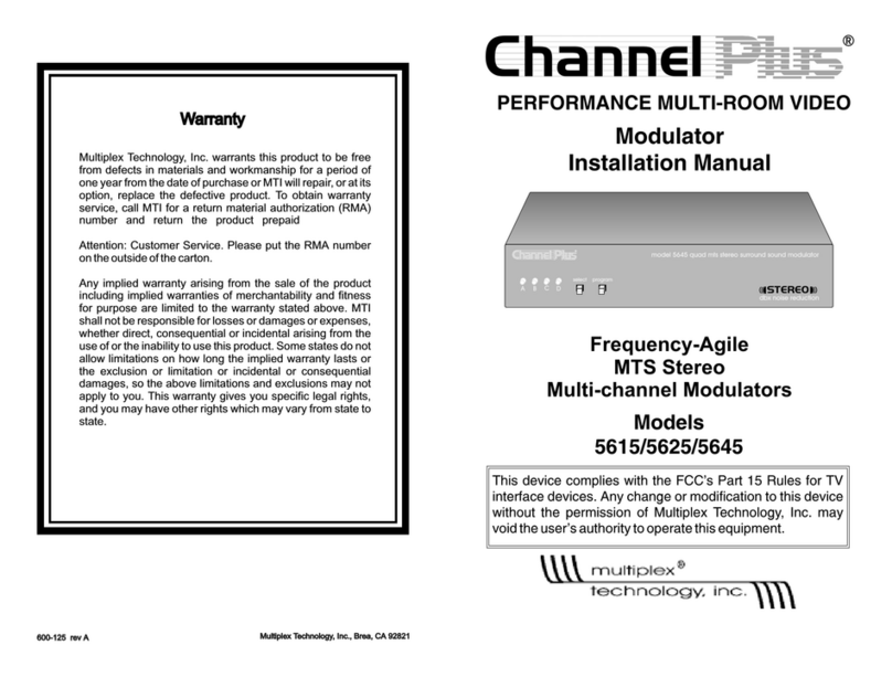 Multiplex CHANNEL PLUS 5615 installation manual