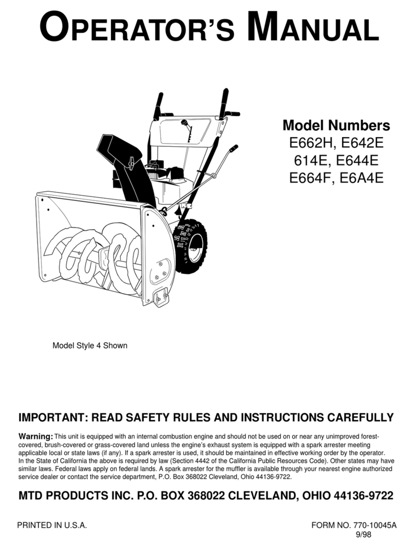 MTD Yard Machines E642E User manual