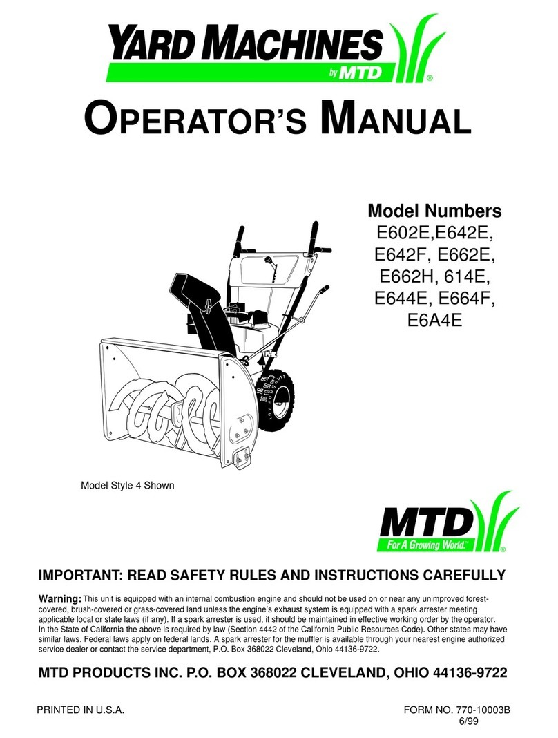 MTD Yard Machines E602E User manual