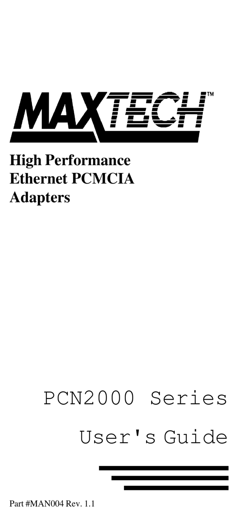 MaxTech PCN2000 Series User manual MaxTech PCN2000 Series User manual