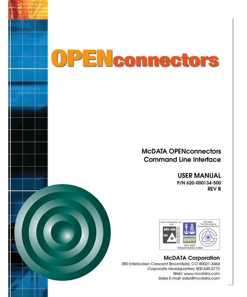 McDATA OPENconnectors Command Line Interace User manual McDATA OPENconnectors Command Line Interace User manual
