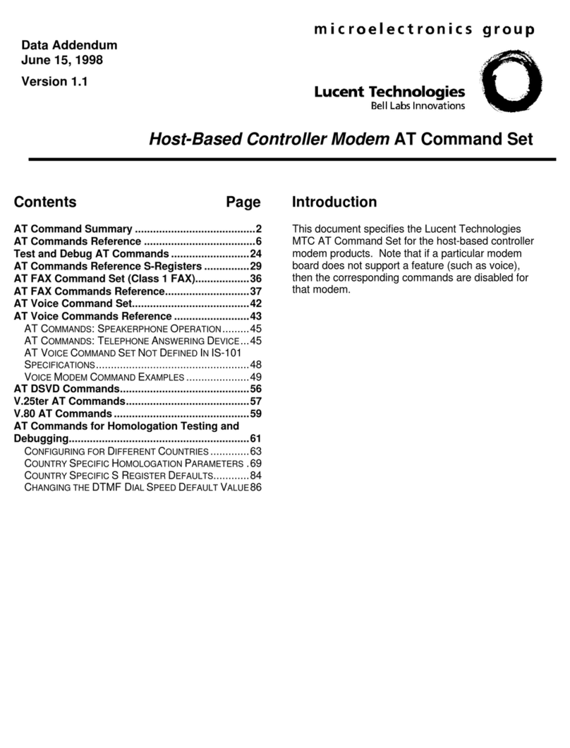 Lucent Technologies Host-Based Controller Modem AT Installation and operating instructions