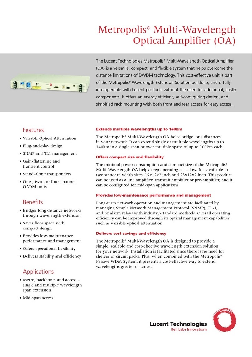 Lucent Technologies Optical Amplifier User manual