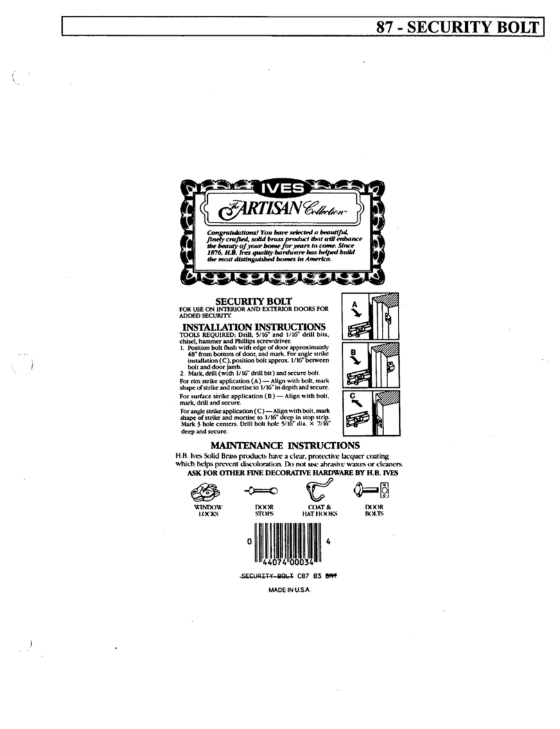 Ives Security Bolt 87 User manual