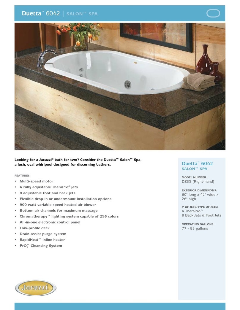 Jacuzzi Duetta 6042 Specification sheet