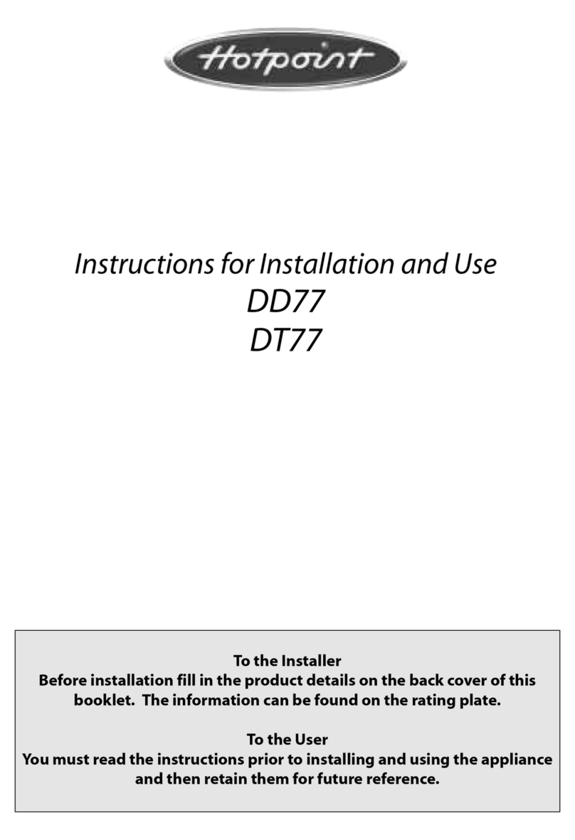 Hotpoint DD77 DT77 User manual