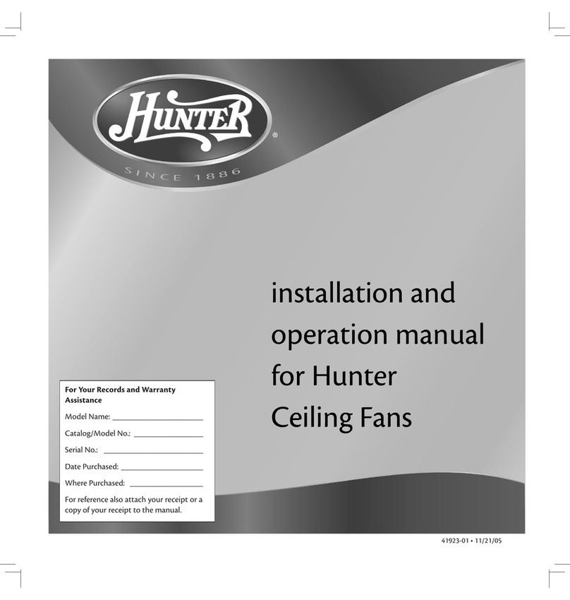 Hunter 41923 User manual