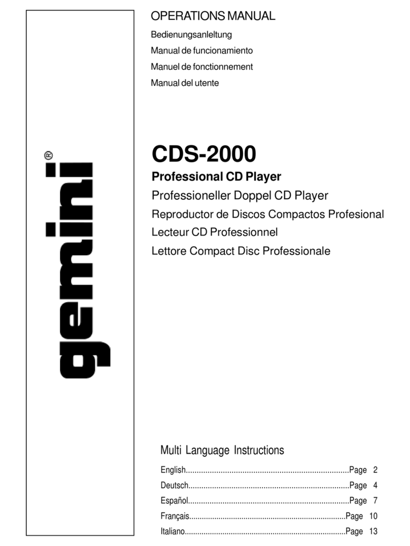 Gemini CDS-2000 User manual