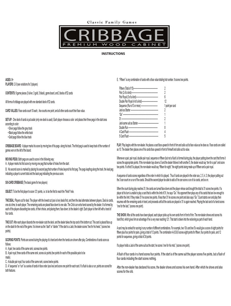 Fundex Games Classic Family Games Cribbage: Premium Wood... User manual