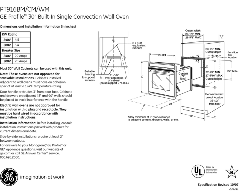 GE Profile PT916BM Manual