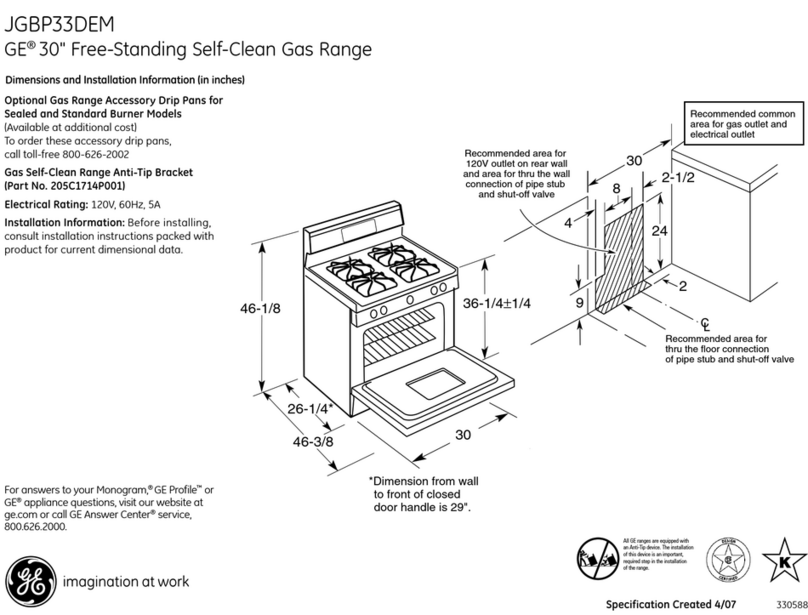 GE JGBP33DEMWW User manual
