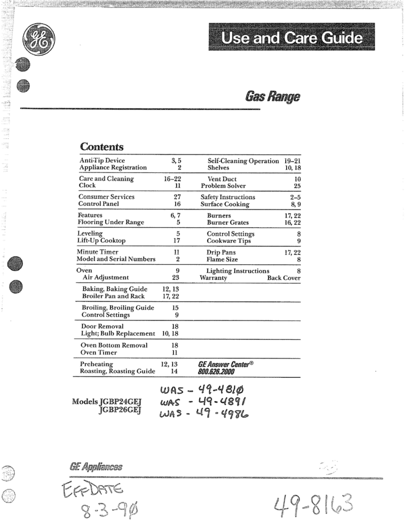 GE JGBP24GE User manual