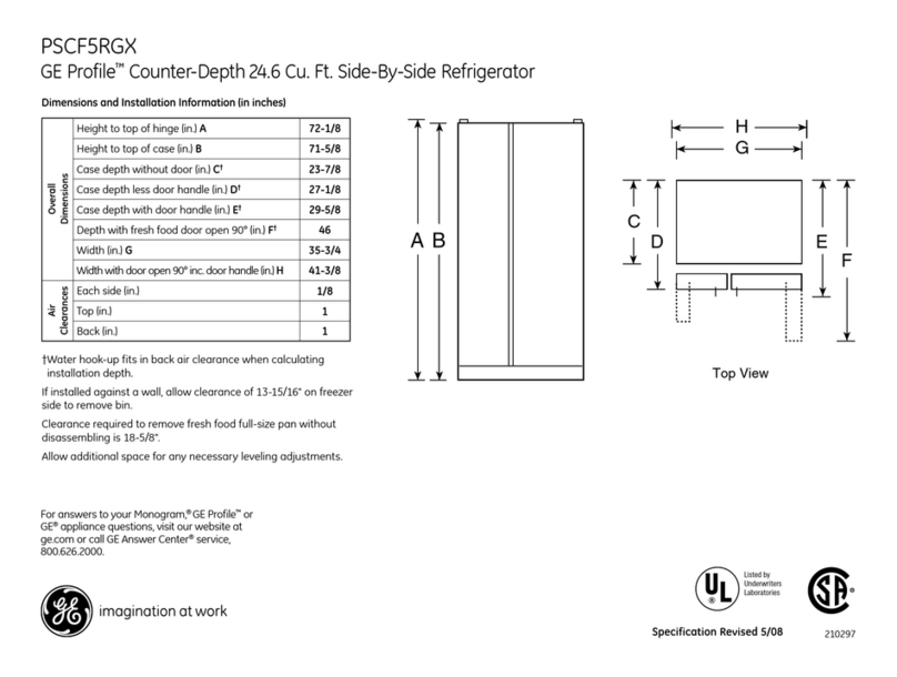 GE Profile PSCF5RGXBB User manual
