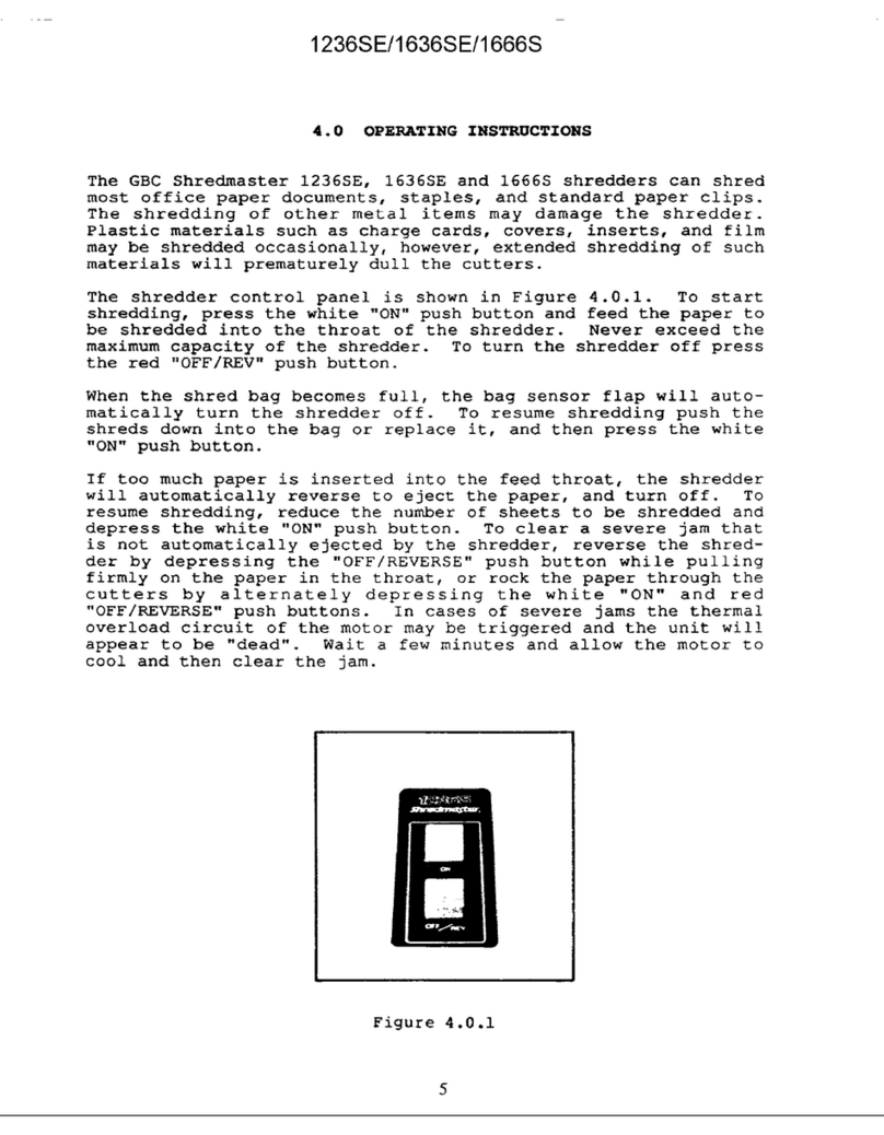 GBC SHREDMASTER 1236SE operating instructions