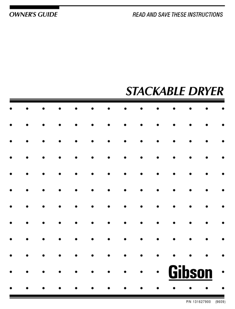 Gibson Stackable Dryer User manual Gibson Stackable Dryer User manual