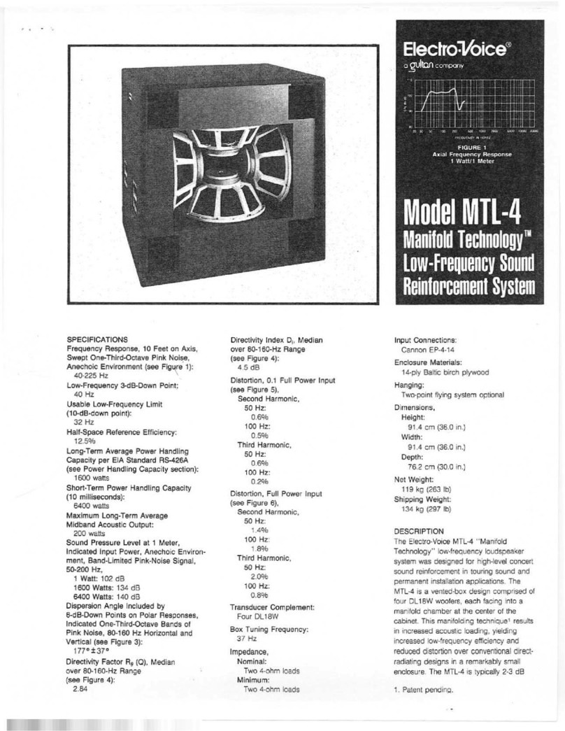Electro-Voice MTL-4 User manual