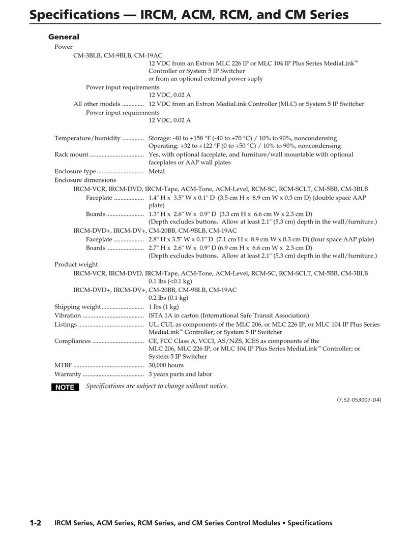 Extron electronics Control Modules ACM User manual